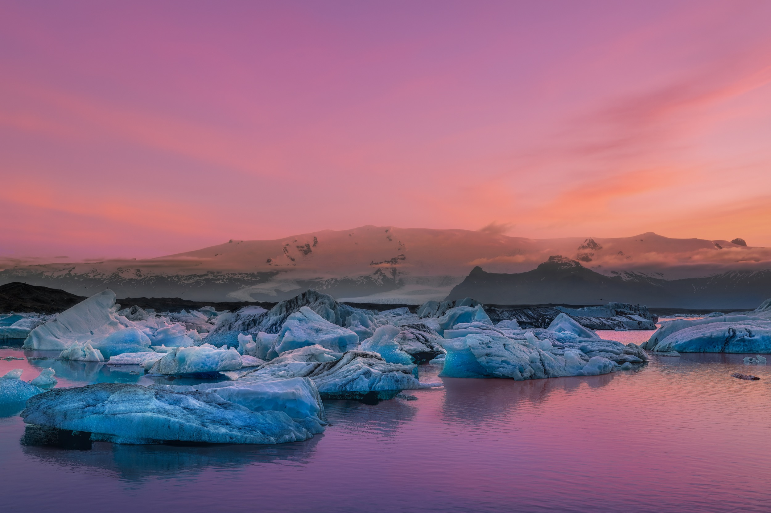 Lagoon Sunset, Jökulsárlón, Iceland